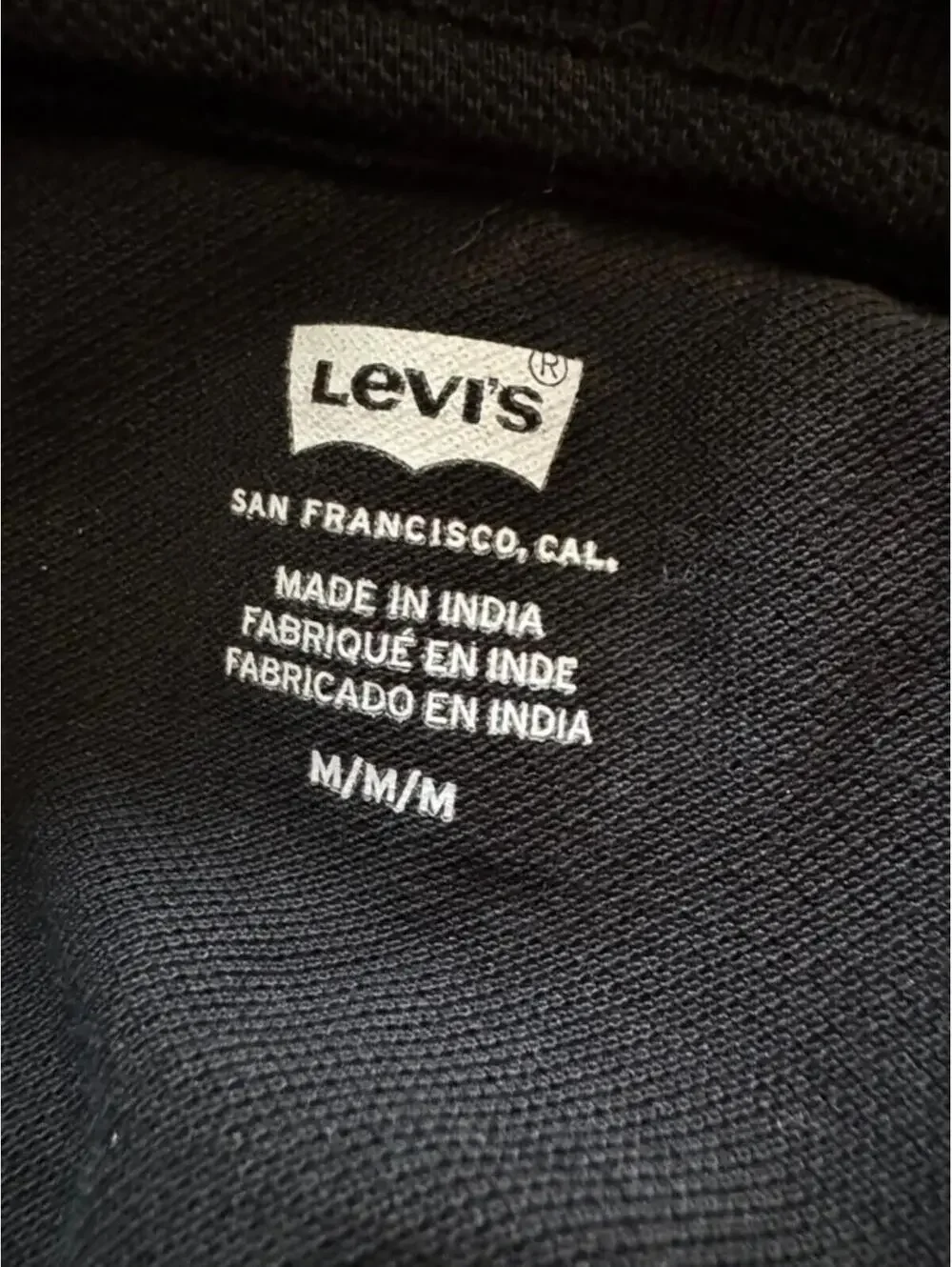Levi's Black Polo Shirt Mens Medium Embroidered Logo Cotton